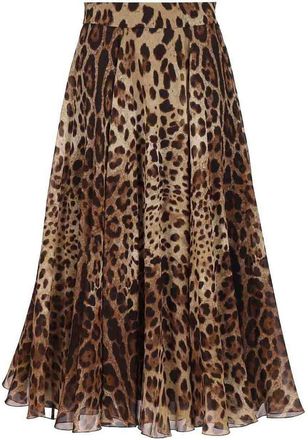 Dolce & Gabbana Printed Chiffon Circle Skirt