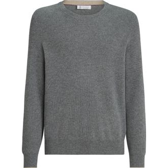 Brunello Cucinelli Cashmere English rib sweater in Dark Grey at Nordstrom, Size 52 It