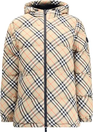 Burberry Hooded Check Down Jacket