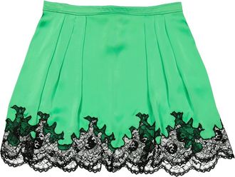 Paco Rabanne Ladies Bright Green Jupe Satin Miniskirt, Brand Size 36 (US Size 4)