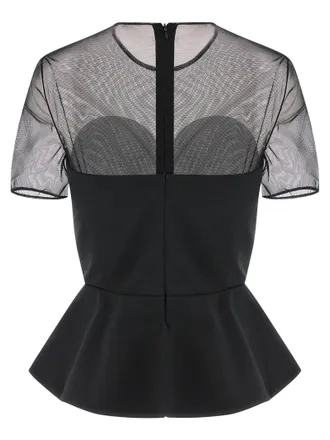 Nensi Dojaka Tulle & Wool Bustier Bustier Top - Black
