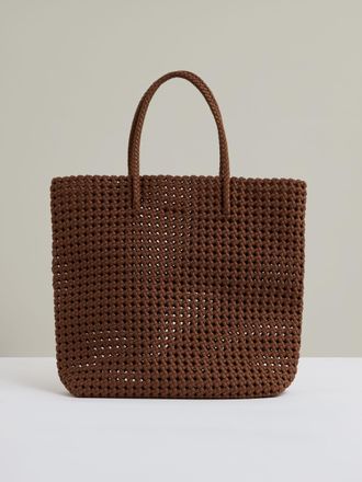 Reiss Tan Woven Neoprene Tote Bag