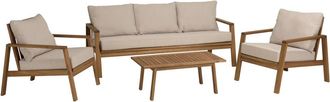 Macabane Juego de jard&iacute;n de 5 plazas BONIFACIO de acacia aceitada