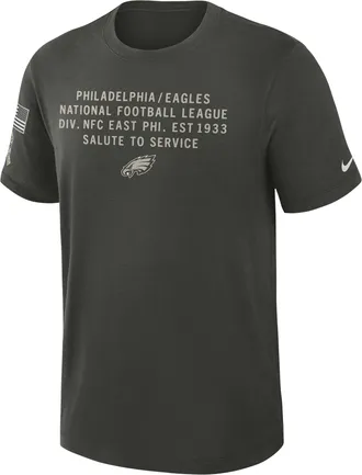 Nike Philadelphia Eagles Salute to Service Slub Nike Mens Dri-FIT NFL T-Shirt in Green | 03493JGA2R-ZS2