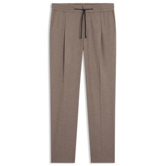 HUGO BOSS Melange slim-fit trousers in stretch flannel