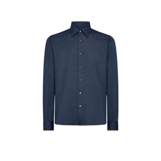 Roberto Ricci Design Jacquard Oxford Technisch Overhemd Non-Iron - Heren - Zakelijke Overhemden - Blauw - 2XL - Overhemden