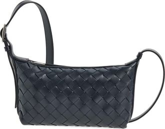 Bottega Veneta Traveler Intrecciato Leather Crossbody Bag in Midnight/silver at Nordstrom