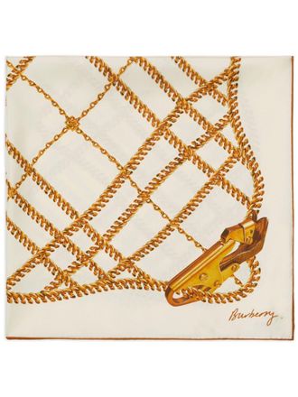 Burberry Foulard con stampa Chain Check - Toni neutri