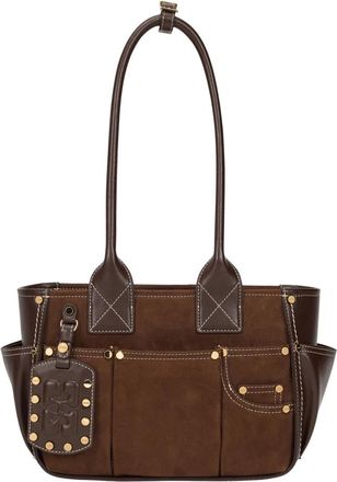 Ganni Small Posy Bag - Dames - Schoudertassen - Bruin - ONE Size - Katoen - Tassen