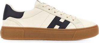Hogan Cream Low-Top Black Accent Sneakers