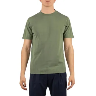 Daniele Fiesoli Round-neck Knitwear, male, Green, Size: XL Cotton Crew-neck T-shirt