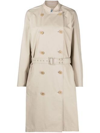 Prada double-breasted trench coat - women - Cotton/Polyester/Viscose - 42 - Neutrals