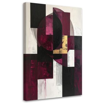 Feeby Impresi&oacute;n De Imagen, Abstracci&oacute;n Geom&eacute;trica En Tonos Burdeos, 80x120
