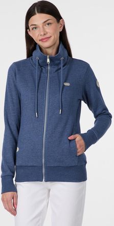 Ragwear Sweatjacke RAGWEAR RONETTE A, Damen, Gr. XXL, night blau, angeraute Sweatware, Obermaterial: 70% Baumwolle, 30% Polyester, unifarben, normal, Rundhals