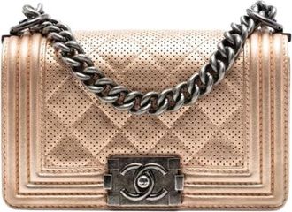 Chanel Pre-owned The Boy flap - Dames - Vintage Schoudertas - Roze - ONE Size - Leer - Vintage