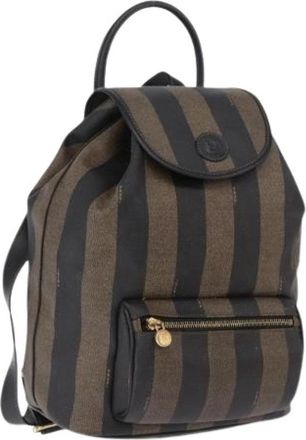 Fendi Pre-owned Pequin Canvas Rugzak - Dames - Vintage Rugzakken - Veelkleurig - ONE Size - Leer - Vintage