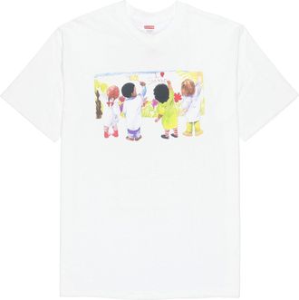 SUPREME SS19 Kids Tee White Kids Graffiti Round Neck Short Sleeve Unisex SUP-SS19-264