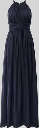 Jake*s Abendkleid mit Raffungen in Marine Melange, Gr&ouml;&szlig;e 32