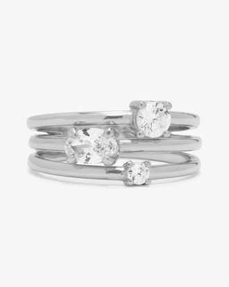 Melinda Maria Womens Nina Stacked Ring In Silver