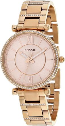 Fossil Womens Carlie Rose gold Dial Watch