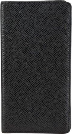 Louis Vuitton Taiga Black Leather Wallet (Bi-Fold) (Pre-Owned)