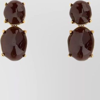 Saint Laurent metal resin earrings stud design gemstones