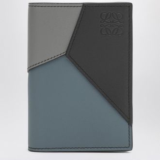 Loewe Bifold Puzzle cardholder in Asphalt Gray/Blue