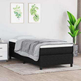 vidaXL Estructura De Cama Sin Colch&oacute;n Tela Negro 90x190 Cm Vidaxl