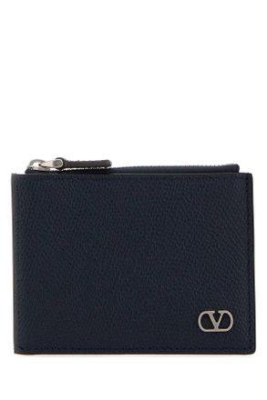 Valentino Garavani Midnight Blue Leather Coin Purse
