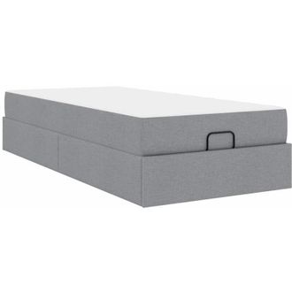 vidaXL Estructura De Cama Con Colch&oacute;n Gris Claro 90 X 200 Cm Tela Vidaxl