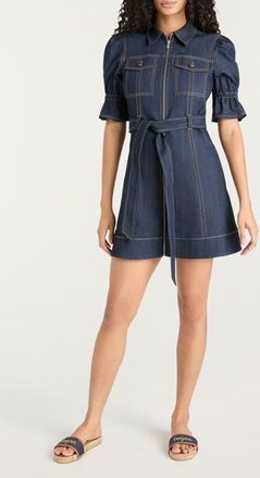 Cinq &agrave; Sept Holly Denim Minidress in Indigo at Nordstrom, Size 12