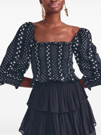 LoveShackFancy Blusa Russel con stampa