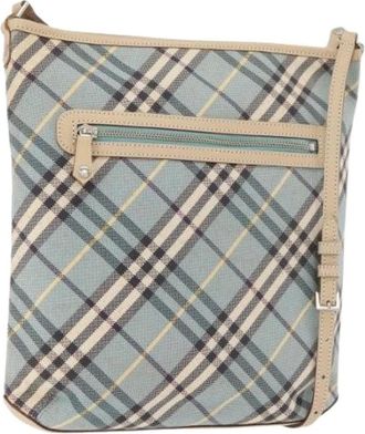 Burberry Pre-owned Cross Body Bags, female, Blue, Size: ONE SIZE Pre-owned Vintage Canvas Shoulder Bag