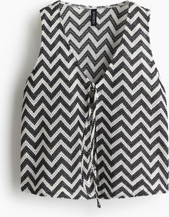H&M Gilet aus Jacquardstrick mit Bindeb&auml;ndern - Schwarz