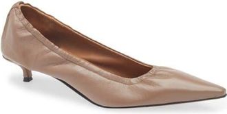 ATP Atelier Valfurva Pointed Toe Kitten Heel Pump in Tahini at Nordstrom, Size 10Us