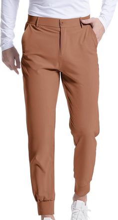 Generic Mens Golf Trousers Slim Fit Stretch Smart Casual Office Pants Mens Golf Joggers Stretch Slim Fit Jogging Bowling Outdoor Chino Trousers Sports Running