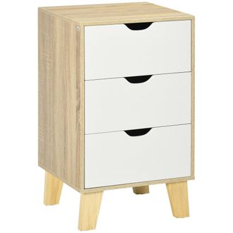 HOMCOM C&oacute;moda con cajones 40x35x68.5 cm blanco y roble