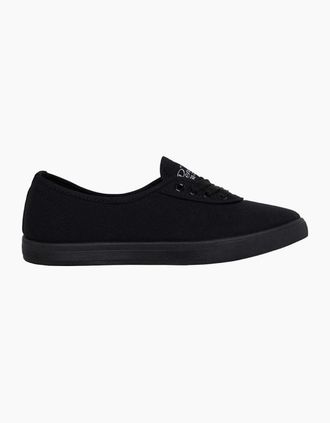 Original Penguin Womens Susie Canvas Low Top Sneakers - Black - Size: 5