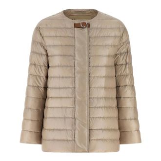 Herno Leather Strap Down Jacket - female - Herno - Winter Jackets - Beige - 2XL - Jackets