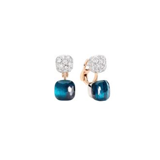 POMELLATO Donna - Poc 4020O6Whrdb 0Tl - Oorbellen Nudo in Ros&eacute;goud met Diamanten en Topaas - Dames - Oorbellen - Wit - ONE Size - Accessoires