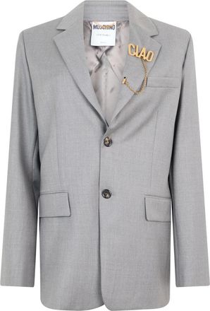 Moschino Blazer con dettagli metallici - - Jackets - Donna - Grigio - M