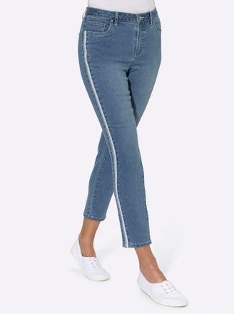 Casual Looks 7/8-Jeans CASUAL LOOKS, Damen, Gr. 19, Kurzgr&ouml;ssen, blau (blau, bleached), 79% Baumwolle, 19% Polyester, 2% Elasthan, unifarben, 7/8-L&auml;nge, Jeans 7/8-