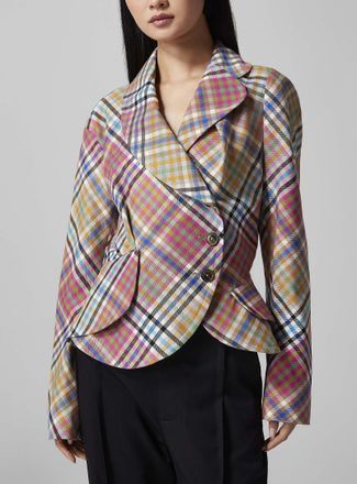 Vivienne Westwood Womens Stormy checkered asymmetrical jacket