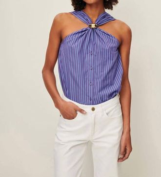 Sessun Atrani Top In Blue/purple Stripe