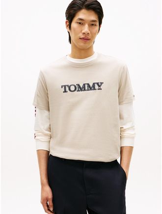 Tommy Hilfiger Mens Tommy Graphic Logo T-Shirt - Beige - XXXL