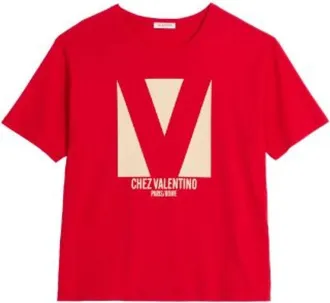 Valentino Rode Ronde Hals Korte Mouw T-shirt - Heren - T-shirts - Rood - M - Tops
