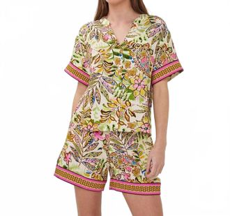 Esqualo Jungle Print Top In Green Multi