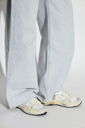 Golden Goose Running Dad New Sports Shoes, Womens, Cream