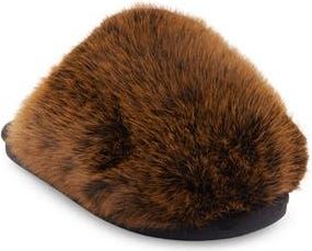 Steve Madden Poof Faux Fur Slipper in Brown at Nordstrom Rack, Size 7