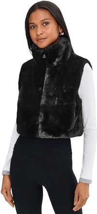 Beyond Yoga On The List Faux Fur Vest Womens Coat Black : XL, Polyester